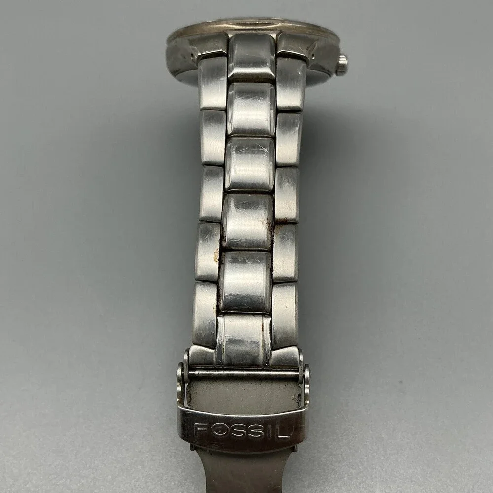 Fossil Blue AM-3319 Mens Watch 39mm Blue Dial Silver Tone New Battery 7